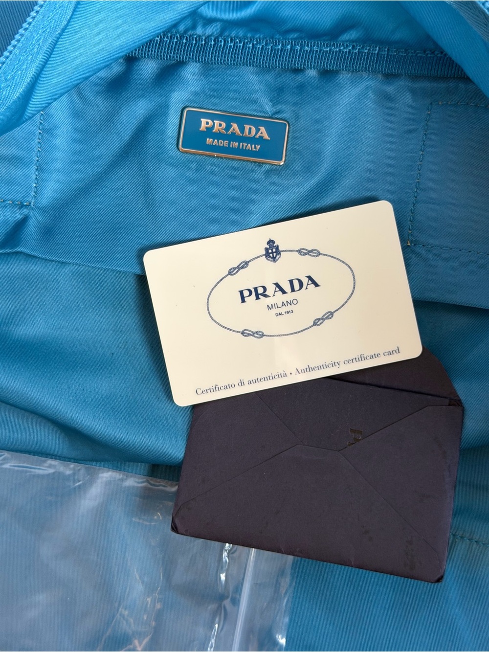 Prada Vela Sport Boston Blue Nylon Travel Gym Bag - Picture 15 of 15